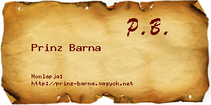 Prinz Barna névjegykártya